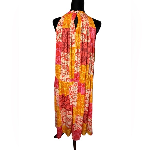Ann Taylor Floral Patchwork Maxi Dress - Orange and Pink NWOT - Picture 7 of 11